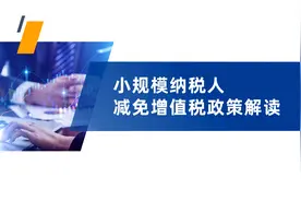 小规模纳税人减免增值税税政策解读视频封面