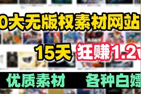 影视二创10大无版权素材网站，15天赚1.2W，这10个网站建议收藏！视频封面