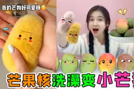芒果核洗完变“小芒狗'！毛茸茸胖嘟嘟手感超好，真能DIY出来吗？视频封面