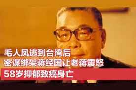 毛人凤逃到台湾后，密谋绑架蒋经国让老蒋震怒，58岁抑郁致癌身亡