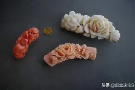 三款原装老珊瑚胸针图片