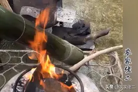农家美女自制竹筒鸡,过程简单易学，清香扑鼻