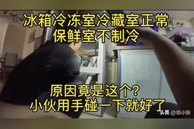 冰箱保鲜室不保鲜了，原因竟是风机卡住了，小伙用手转两下就好了