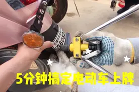 网购电动车上牌真方便，前后5分钟就搞定了。点个赞，可惜是临牌视频封面