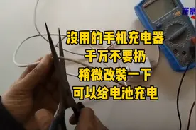 手机充电器稍微改装一下可以给电池充电@西瓜视频 @DOU+小助手视频封面