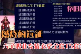 魔兽世界TBC怀旧服：6个职业专精必须凑齐T5套装，熊德继续使用T4视频封面