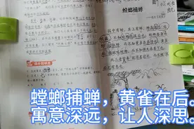 一年级学生读《小古文•螳螂捕蝉》，感悟美文其中深远寓意。视频封面