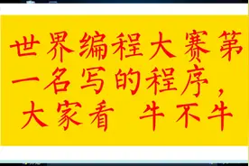 世界编程大赛第一名写的程序，大家来看看牛不牛视频封面
