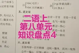 二年级语文上册：第八单元知识盘点4，近义词反义词视频封面
