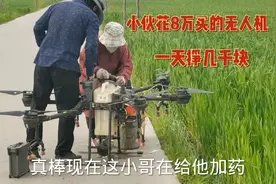 农村小伙花8万买一台巨型无人机，帮村民喷农药，一天入账几千块视频封面