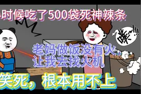 小时候笑死系列2，吃了500袋死神辣条，老妈做饭用我来生火。哈哈视频封面