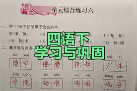 四年级语文下册：单元综合练习六同步练习题讲解，学习与巩固视频封面