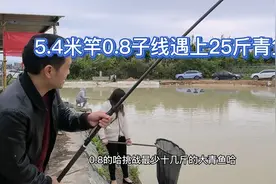 5.4米竿0.8子线5号绣钩遇上25斤大青鱼视频封面