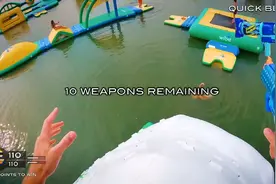 csgo游戏:水上乐园大作战，用玩具枪来一场吃鸡游戏