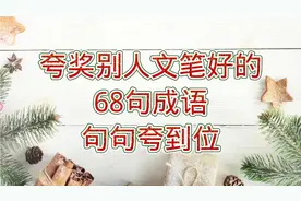 不知道夸奖人文笔好，用什么词才好，这有68句，句句夸到位