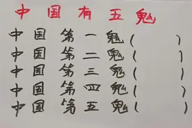 中国有五鬼，一起看看有哪些？