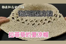 拉菲草的夏凉帽钩织帽檐方法视频封面