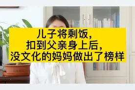 儿子将剩饭，扣到父亲身上后，没文化的妈妈做出了榜样视频封面
