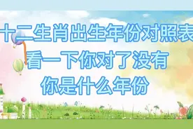 十二生肖出生年份对照表，看一下你对了没有，你是什么年份视频封面