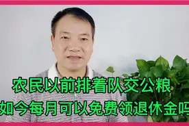农民以前排队交公粮，如今到了60岁，每月可以免费领退休金吗视频封面