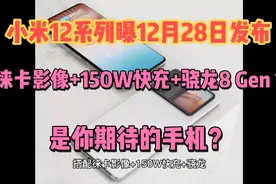 小米12系列曝12月28日发布，配徕卡影像+150W快充+骁龙8 Gen 1？