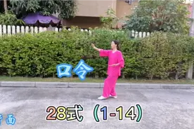 传统杨氏太极拳28式（1-14）背面*口令*字幕