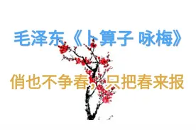 《卜算子 咏梅》作者 毛泽东  待到山花烂漫时，她在丛中笑。视频封面