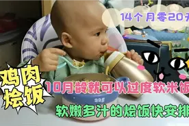 【鸡肉烩饭】还在给吃糊糊吗？10月龄就可以从粥面过度到软米饭了视频封面