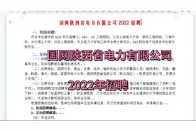 国网陕西省电力有限公司2022年招聘视频封面