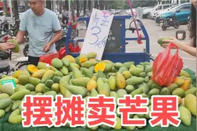 实拍东莞工业区摆摊卖芒果，吃芒果季节来了，一天能卖多少钱视频封面