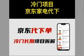 京东家电代下单项目拆解，京东家电代下单操流程拆解。#项目#创业视频封面