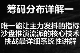 筹码分布详细解读（一）干货视频，时间比较长，筹码指标教学视频封面