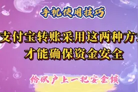 支付宝转账采用这两种方式才能确保资金安全，给账户上一把安全锁