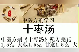 中医方剂《十枣汤》配方芫花1.5克 大戟1.5克 甘遂1.5克 大枣10枚视频封面