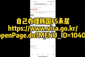 自己办理韩国F5永居视频封面