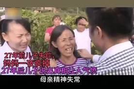 27年前儿子失踪妈妈一夜疯掉，27年后儿子说出真相让人气愤视频封面