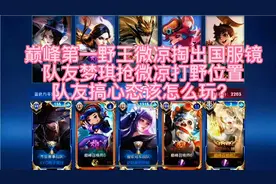 巅峰第一野王微凉掏出国服镜打野，遇到梦琪抢打野搞心态怎么办？视频封面