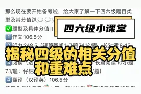 四六级你报名成功了吗？快来看看四级的相关题型和它的分值吧！视频封面