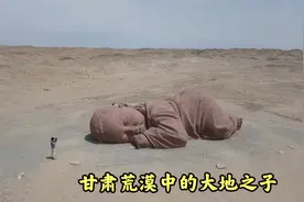 实拍甘肃瓜州戈壁滩上的大地之子，高空望去，太震撼了！视频封面