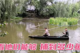 河道污染严重长满水草，鱼儿缺氧往上翻，弟弟和同事乘机捞一把。视频封面
