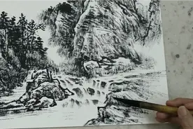 这种山涧溪流也不是很难画，主要记住几个小技法就可以了视频封面
