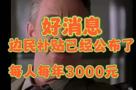 好消息边民补贴已经公布了，每人每年3000元，马上就能打卡了。视频封面