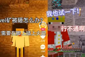 MC挖矿担心被砸怎么办？这时我们只需要把火把插在脚下，就可以了视频封面
