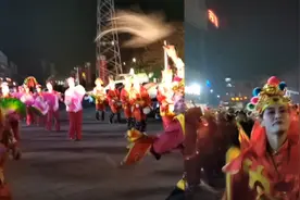 国家非物质文化遗产海阳大秧歌，两只秧歌队的友好相遇相会视频封面