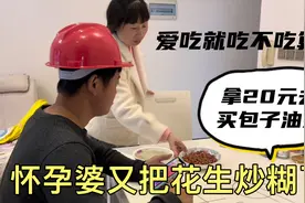 怀孕婆丽丽又把花生炒湖了，猫哥要吃包子油条，给20元够了吗视频封面