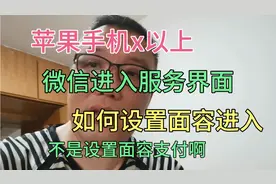 苹果手机x以上，微信进入服务页面，如何设置面容进入！