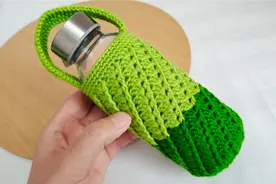 钩针漂亮的斜纹花水杯套，结实耐用，详细教程，好看简单又好钩视频封面