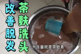 茶麸洗头发，可以去头油，去屑，止痒，改善脱发，白发视频封面