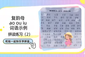 每天学习一点点进步一点点，学拼音之复韵母ao、ou、iu词语拼读视频封面