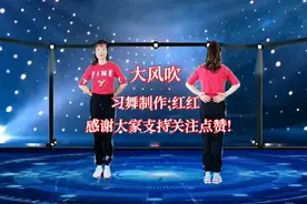 全网热搜火爆时尚流行广场舞《大风吹》正背面演示完整版